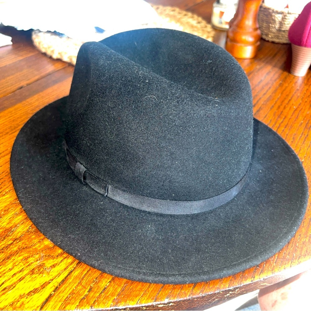 Country Gentleman Wool Gentle Felt Fedora -Sz XL-Black Water Repellent - WPL5923
